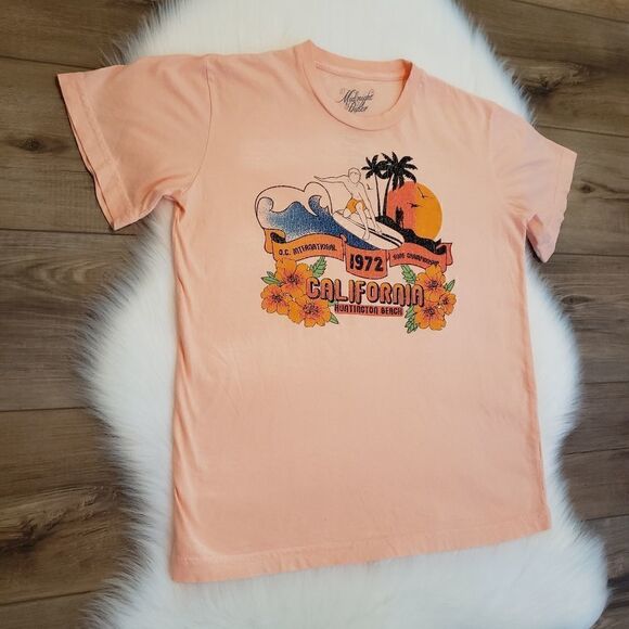 Anthropologie X Midnight Rider Huntington Beach Graphic Tee XS NWOT - Picture 6 of 10